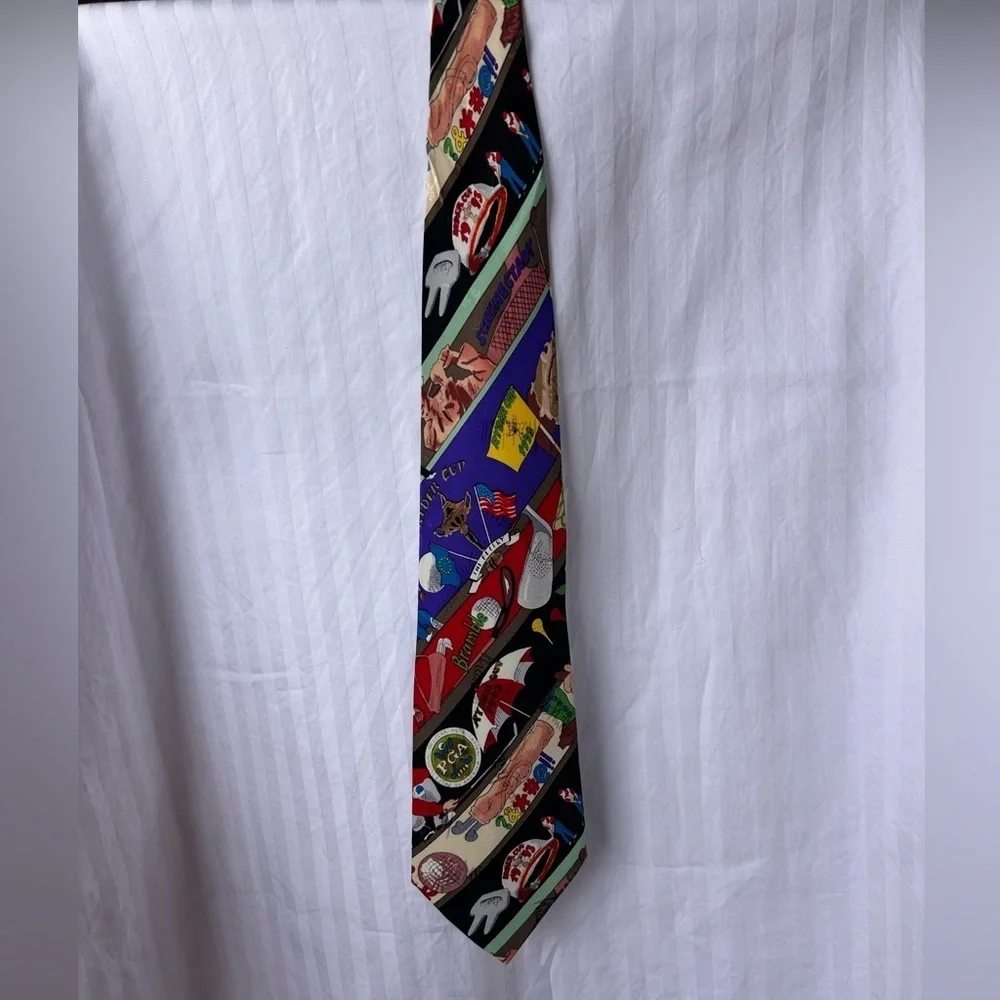 🏈⚾⛳️ Vintage 1990s Nicole Miller Silk Ties – Sports Print Set of 3